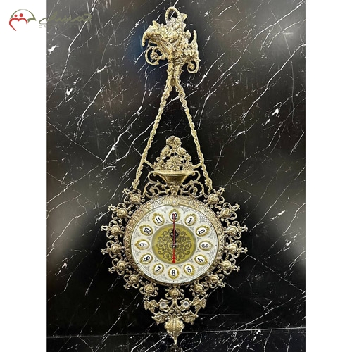 خرید، قیمت و مشخصات ساعت دیواری لاکچری و شیک آویز برنزی طرح قلبی و گل زنبق لاکچری زیر قیمت | چترزندگی