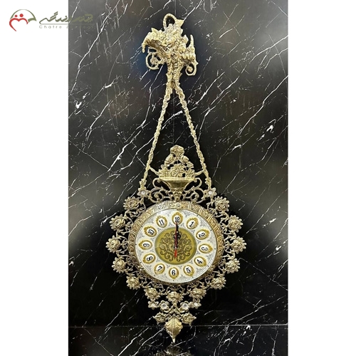 خرید، قیمت و مشخصات ساعت سلطنتی آویز شیک و جدید برنزی در طرح گل رز طلایی رنگ زیر قیمت | چترزندگی