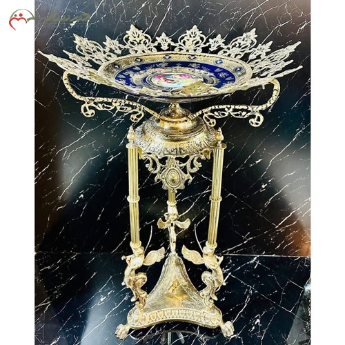 خرید، قیمت و مشخصات کنار سالنی لوکس و جدید طرح سه فرشته، پرکار با بدنه برنزی و بشقاب چینی زیر قیمت | چترزندگی