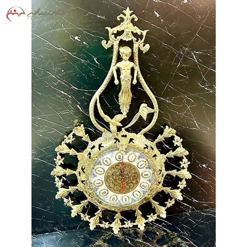 خرید، قیمت و مشخصات ساعت دیواری برنزی مدرن و زیبا طرح زئوس ایستاده طلایی، صفحه سفید زیر قیمت | چترزندگی