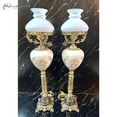 خرید، قیمت و مشخصات فانوس های سرامیکی برنزی شیک و مدرن سلطنتی با پایه های سنگی مشکی زیر قیمت | چترزندگی