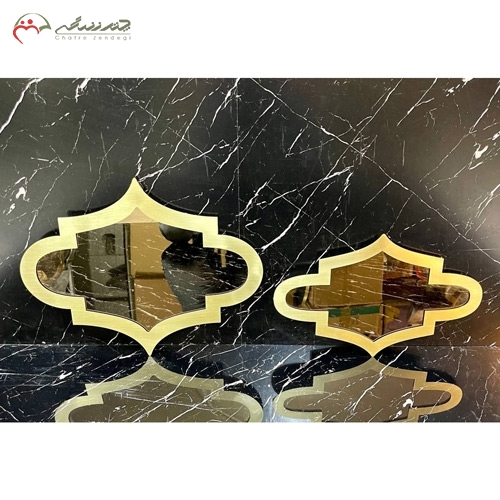 خرید، قیمت و مشخصات آینه های دیواری دو تایی برنزی شیک و امروزی طرح مراکشی طلایی رنگ زیر قیمت | چترزندگی