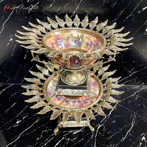 خرید، قیمت و مشخصات ست کاسه و بشقاب چینی اصل مدرن و شیک با طرح برگی با پایه های سنگی چهارگوش زیر قیمت | چترزندگی