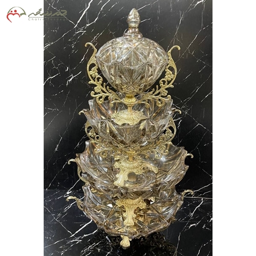خرید، قیمت و مشخصات ست پذیرایی کریستالی به روز و شیک طرح امگا (میوه، شیرینی، آجیل و شکلات خوری) زیر قیمت | چترزندگی