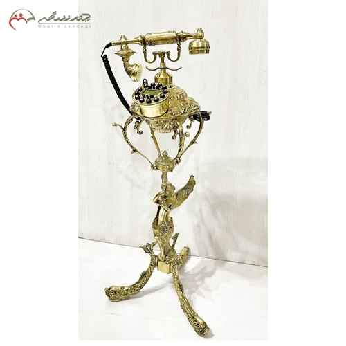 خرید، قیمت و مشخصات تلفن ایستاده برنزی شیک و مدرن طرح ملکه برجسته و پرکار طلایی رنگ زیر قیمت | چترزندگی