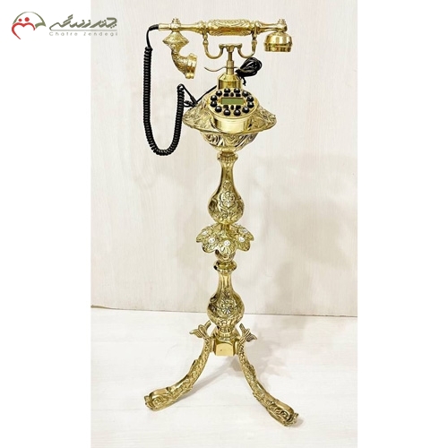 خرید، قیمت و مشخصات تلفن ایستاده ستونی برنزی پایه دار به روز و کلاسیک، طرح گل آفتابگردان زیر قیمت | چترزندگی