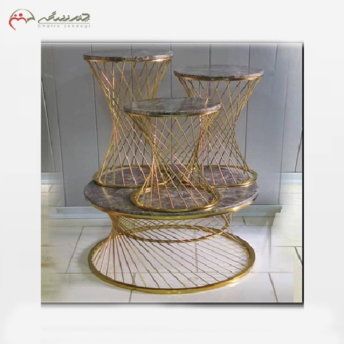 خرید، قیمت و مشخصات میز عسلی برنزی طرح لانه زنبوری بسیار با دوام و رنگ ثابت دارای ضمانت - چترزندگی