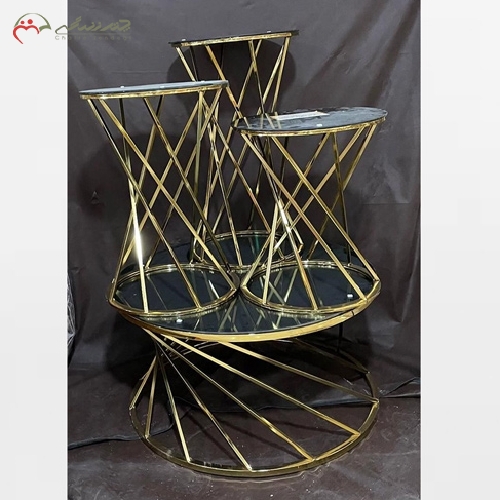 خرید، قیمت و مشخصات میز عسلی ( جلو مبلی ) برنزی و رویه سنگی طراحی شیک پایه ها و رنگ درجه یک با ضمانت - چترزندگی