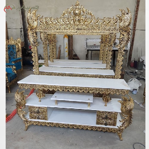 خرید، قیمت و مشخصات میز تلویزیون قاب دار طرح طاووس بسیار پر کار و کیفیت بی نظیر - چترزندگی