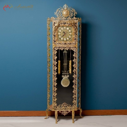 خرید، قیمت و مشخصات ساعت ایستاده جلو صاف جنس بدنه آلیاژ و رنگ طلایی آبکاری شده با ضمانت 5 ساله - چترزندگی