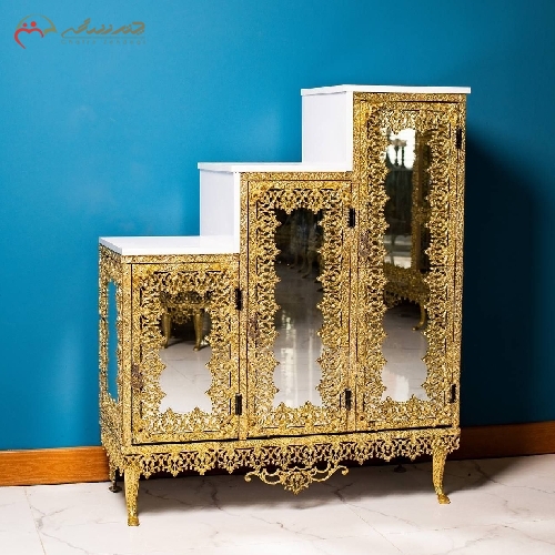 خرید، قیمت و مشخصات جا کفشی پله ای آینه کاری شده و بدنه آلیاژ رویه ام دی اف با ضمانت 5 ساله - چترزندگی