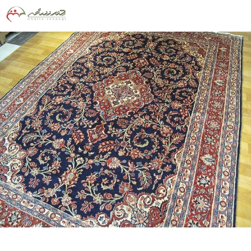 خرید، قیمت و مشخصات فرش دستبافت همدان با نقشه ترنج و لچک با رنگ ثابت و دوام بالا کد 39315 - چترزندگی