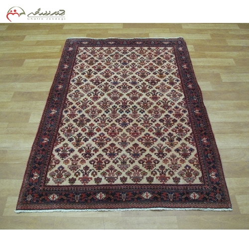 خرید، قیمت و مشخصات فرش دستبافت میمه با نقشه طرح ذرع و زمینه کرم رنگ با الیاف طبیعی با دوام کد 39441 - چترزندگی