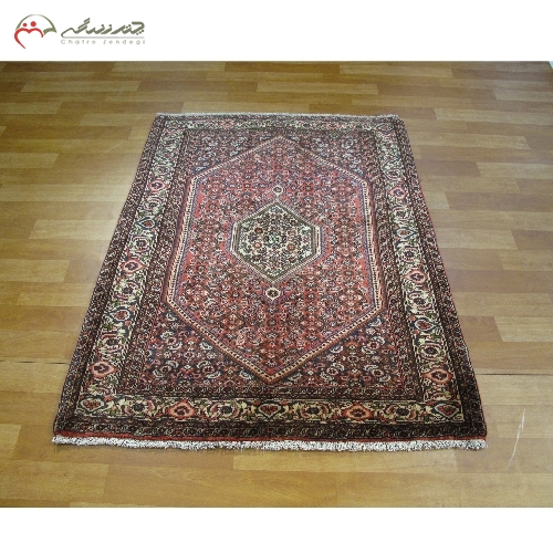 خرید، قیمت و مشخصات فرش دستبافت بیجار با طرح ترنج و ماهی با زمینه کار شده تراکم بالا کد 39484 - چترزندگی