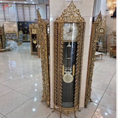 خرید، قیمت و مشخصات ساعت ایستاده برنزی طراحی شیک و به روز و پایه های با دوام، رنگ ثابت با ضمانت - چترزندگی