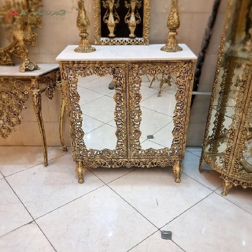 خرید، قیمت و مشخصات جا کفشی دو کابین مدل نیلوفر و رویه سنگ و ام دی اف، رنگ ثابت بدنه با گارانتی - چترزندگی