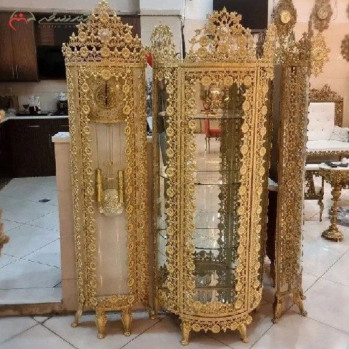 خرید، قیمت و مشخصات ست ساعت ایستاده و بوفه سه طبقه طرح آفتابگردان بدنه آلیاژ با دوام و رنگ ثابت با گارانتی 12 ماهه - چترزندگی