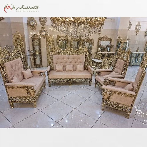 خرید، قیمت و مشخصات مبل 9 نفره طرح طاووس جنس بدنه آلیاژ، مدل پایه کوتاه با نشیمن راحت و تنوع رنگ پارچه - چترزندگی