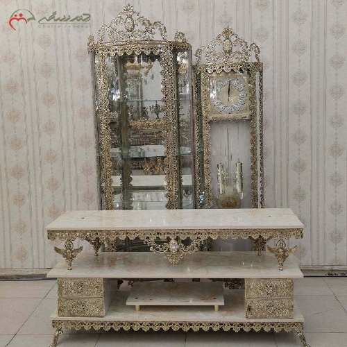 خرید، قیمت و مشخصات ست 3 پارچه جهیزیه برنزی با طراحی شیک طرح گل رز با ضمانت رنگ بدنه و رویه ام دی اف کد 8029 - چترزندگی