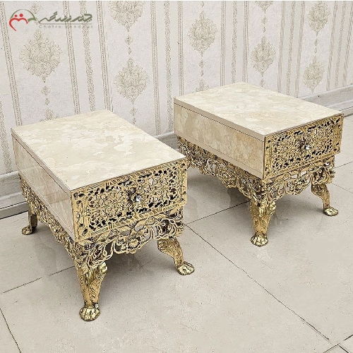 خرید، قیمت و مشخصات جا باندی برنزی کشو دار فروش به صورت جفتی مناسب ست کردن با میز تلویزیون برنزی  - چترزندگی