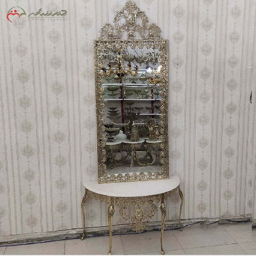 خرید، قیمت و مشخصات آینه کنسول برنزی طرح گل رز، ارزش خرید بالا نسبت به قیمت و تولید شده با طرافت بالا - چترزندگی