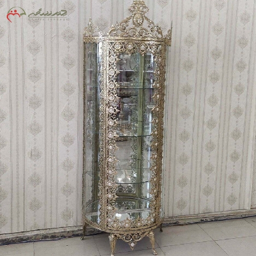 خرید، قیمت و مشخصات بوفه سه طبقه برنزی طرح آفتابگردان با رنگ فورتیک آبکاری شده، فروش به قیمت تولیدی - چترزندگی