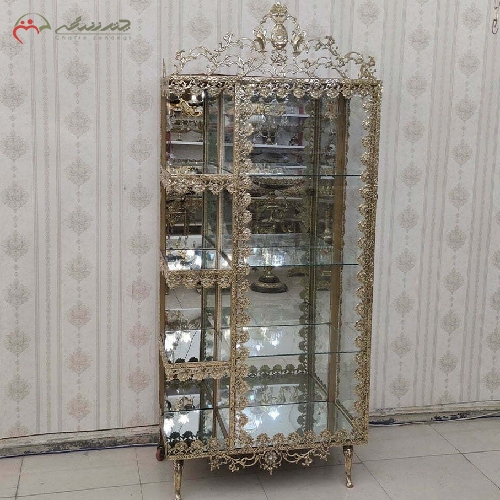 خرید، قیمت و مشخصات آینه شمعدان برنزی باکس دار طراحی سه طبقه مدل گل رز و رنگ بدنه آبکاری شده - چترزندگی