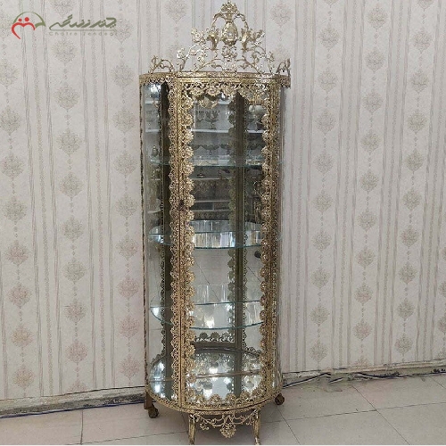 خرید، قیمت و مشخصات بوفه سه طبقه تمام برنزی طرح گل رز، رنگ فورتیک آبکاری شده و طراحی شیک و بی نظیر - چترزندگی