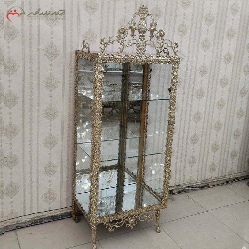 خرید، قیمت و مشخصات مینی بوفه ی برنزی دو طبقه، طرح گل رز برجسته، بدنه با دوام و رنگ ثابت با گارانتی - چترزندگی