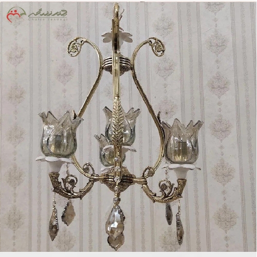 خرید، قیمت و مشخصات لوستر برنزی سرامیکی 4 شعله طراحی شده مناسب آشپزخانه، دارای ضمانت رنگ بدنه - چترزندگی