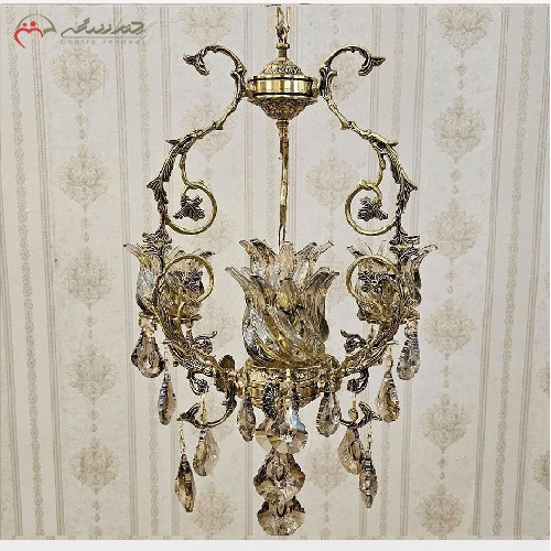 خرید، قیمت و مشخصات لوستر 4 شعله ی برنزی طراحی شده مناسب آشپزخانه با رنگ فورتیک با کیفیت دارای ضمانت - چترزندگی