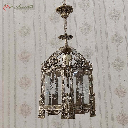 خرید، قیمت و مشخصات لوستر فانوسی مناسب آشپزخانه بدنه برنزی و رنگ آنتیک چند لایه و طراحی شیک و کلاسیک - چترزندگی