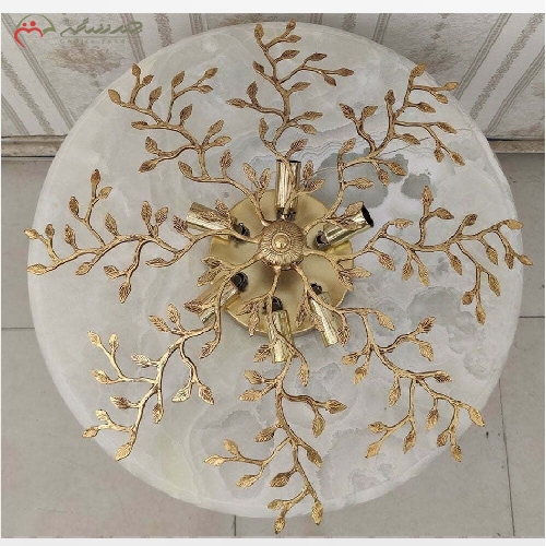 خرید، قیمت و مشخصات لوستر سقفی طرح درختی 6 شعله با بدنه ی برنزی و رنگ فورتیک چند لایه با گارانتی - چترزندگی