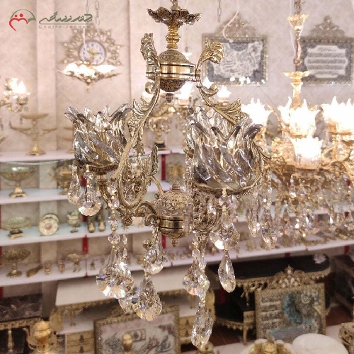 خرید، قیمت و مشخصات لوستر برنزی طرح فانوس به رنگ آنتیک و سه شعله، طراحی شده با ظاهر عالی و قیمت مناسب - چترزندگی