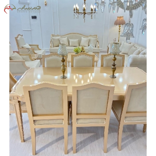 خرید، قیمت و مشخصات ست مبل و ناهار خوری 8 نفره با طراحی اسپرت کلاسیک و رنگبندی متنوع تولید شده با چوب راش دارای ضمانت - چترزندگی