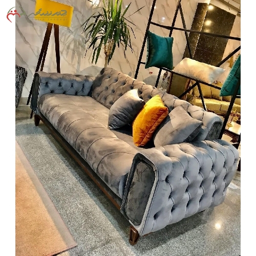 خرید، قیمت و مشخصات مبل اسپرت 7 نفره بدنه ی با دوام از جنس چوب راش و فلز، فوم HR ضخیم و رنگبندی پارچه به عهده مشتری - چترزندگی