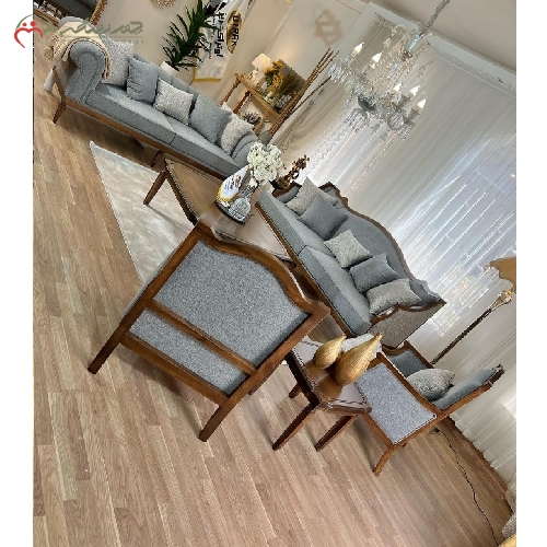 خرید، قیمت و مشخصات مبل 7 نفره ی اسپرت کلاسیک بدنه و پایه ها چوب راش و فوم مادام العمر با پارچه ی درجه یک دارای ضمانت - چترزندگی