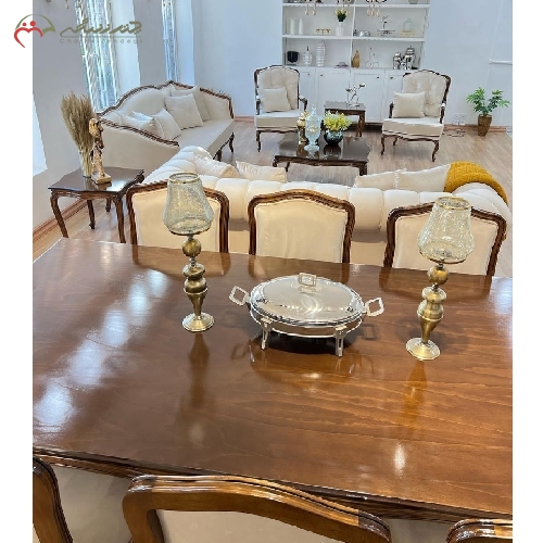 خرید، قیمت و مشخصات مبل پذیرایی اسپرت کلاسیک 7 نفره همراه ناهار خوری 8 نفره، طراحی ظریف و خاص با ضمانت نامه - چترزندگی