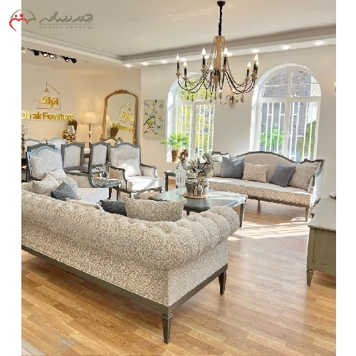 خرید، قیمت و مشخصات مبل 7 نفره اسپرت کلاسیک جنس چوب راش همراه ناهار خوری 8 نفره، قابل اجرا در رنگ و تعداد دلخواه شما با ضمانت نامه - چترزندگی