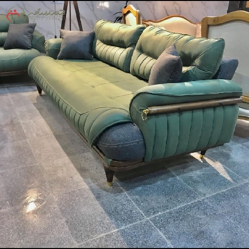 خرید، قیمت و مشخصات مبل راحتی تخت شو، 7 نفره با بدنه ی فلزی و چوب راش، دارای رنگ بندی متنوع پارچه و بدنه با گارانتی - چترزندگی