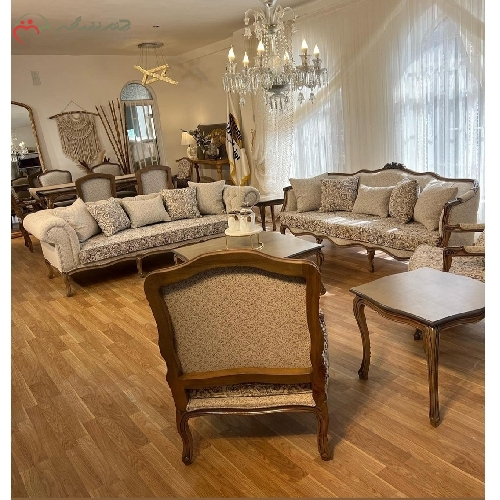 خرید، قیمت و مشخصات مبلمان 7 نفره ی اسپرت کلاسیک تولید شده با فوم و پارچه درجه یک و بدنه ی چوب راش و فلز، با ضمانت - چترزندگی