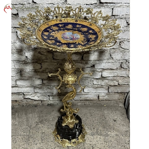 خرید، قیمت و مشخصات کنار سالنی برنزی طرح درنا با بدنه ی کار شده و پایه سنگی، قیمت مناسب و کیفیت عالی با ضمانت - چترزندگی