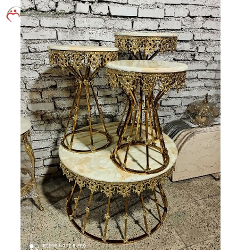 خرید، قیمت و مشخصات ست چهار تکه ی جلو مبلی در سایز های مختلف و بدنه ی تمام برنزی با آبکاری فورتیک دارای ضمانت - چترزندگی