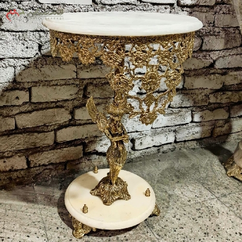 خرید، قیمت و مشخصات میز تلفن پایه سنگی طرح فرشته و حاشیه های گل رز، دوام بالا و رنگ با کیفیت دارای ضمانت - چترزندگی