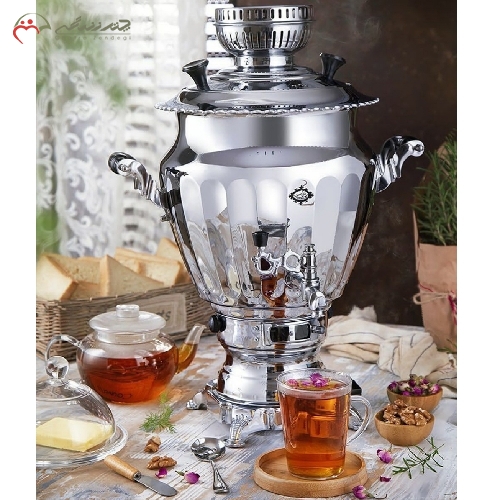 خرید، قیمت و مشخصات سماور گازی 6 لیتری مدل نگین ، پیلوت دار با دسته های باکالیت نسوز و کیفیت درجه یک تولید - چترزندگی