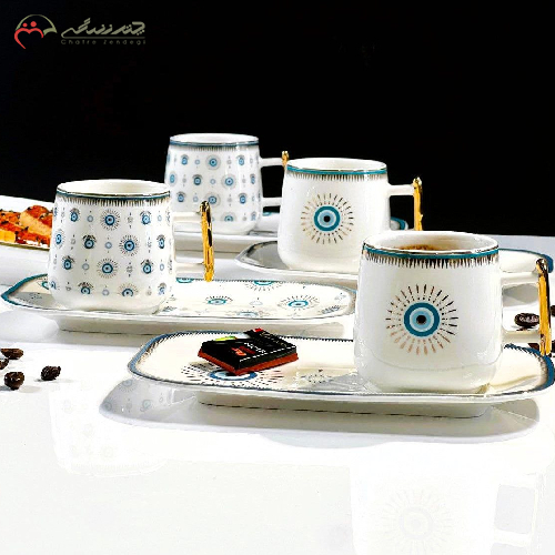 خرید، قیمت و مشخصات قهوه خوری 12 پارچه مدل چشم نظر محصول ACAR ترکیه با کیفیت _ چترزندگی