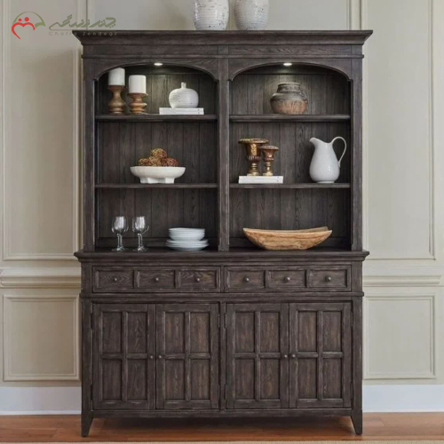 خرید، قیمت و مشخصات بوفه چوبی چهاردرب، شش کشو، سه طبقه، رنگبندی،ارزان و با کیفیت _ چتر زندگی