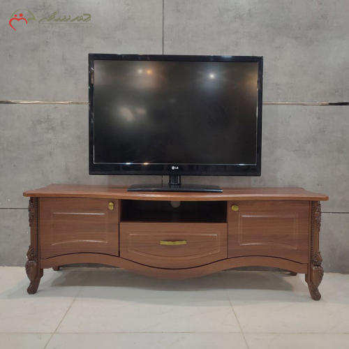 میز تلویزیون چوبی نئوکلاسیک پنج کشویی شیک
