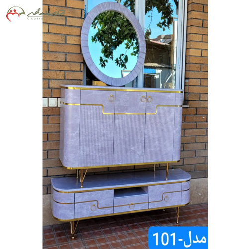 ست میز تلویزیون و آینه کنسول چوبی مدرن در انواع رنگبندی