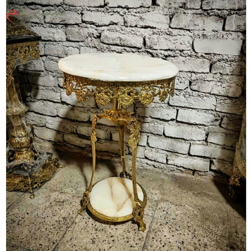 خرید، قیمت و مشخصات میز خاطره و تلفن برنزی دو طبقه مدل گل رز طرح سه پایه، ارزان و با کیفیت _ چتر زندگی